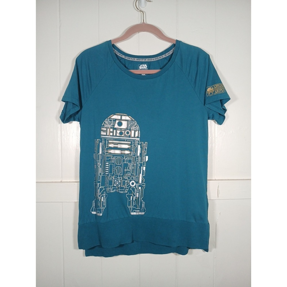 Star Wars Galaxy's Edge Shirt Droid Depot Disney Exclusive Women's Medium Teal - Picture 2 of 12